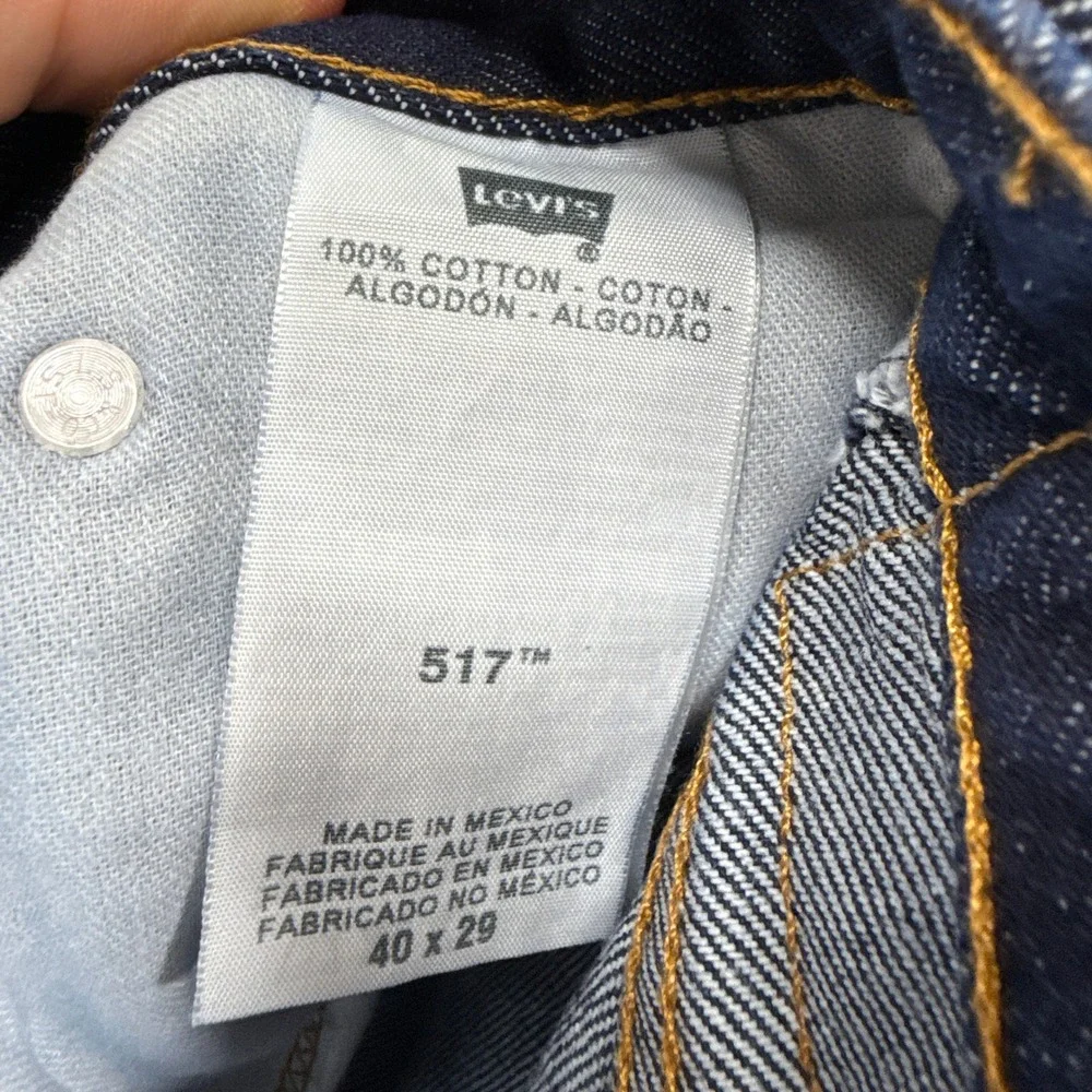 Levis Jeans men's 40x29 Blue 517 Denim Western Cowboy Boot  Dark Deadstock NEW